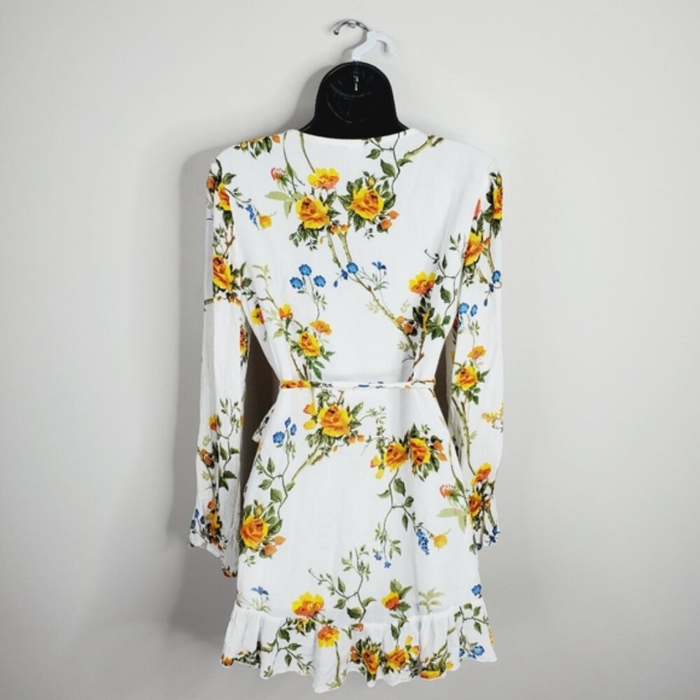 Anthropologie Raga Boho Floral Cottage Fairy Ruffle Feminine Beach Wrap Dress M - Picture 4 of 10